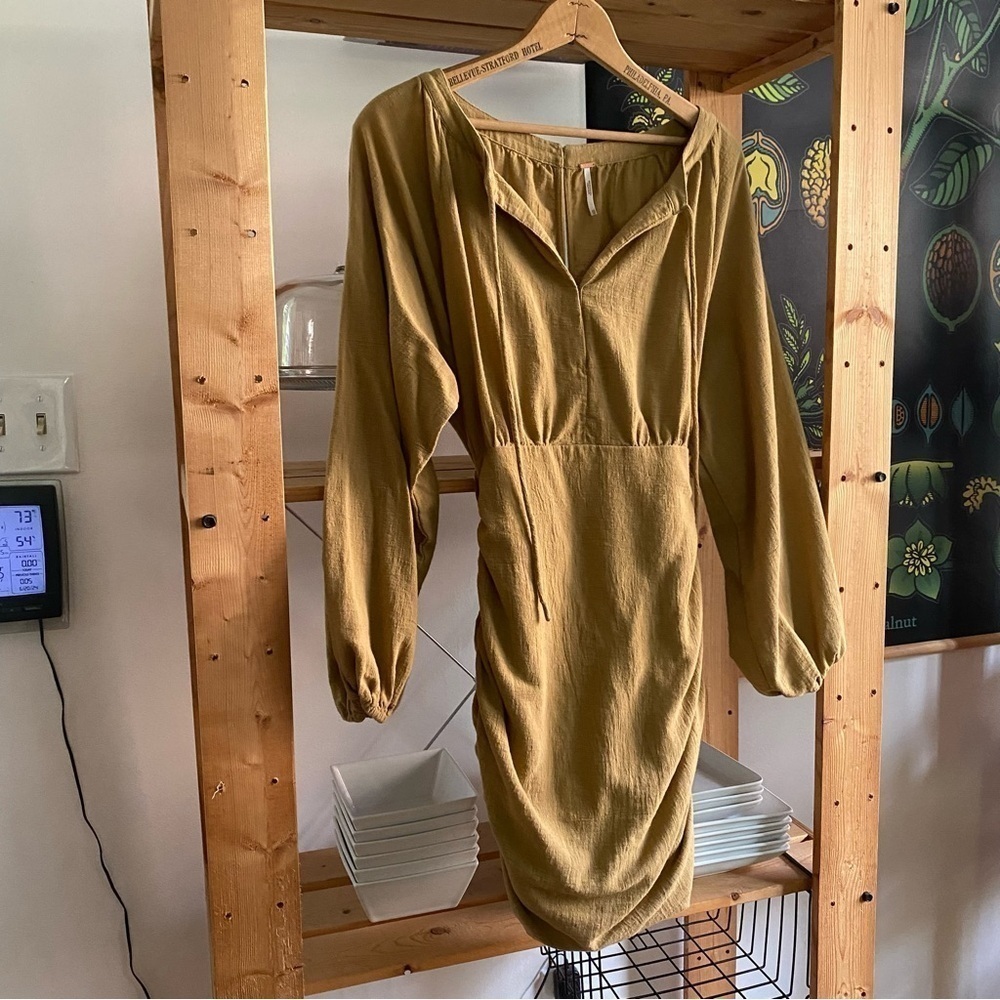 Free People Mustard Yellow The Only One Mini Dress XS - Picture 6 of 16